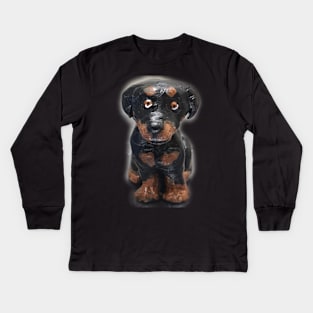 Rottweiler cute statue Kids Long Sleeve T-Shirt